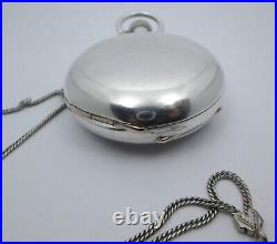 Columbus 18s Pocket Watch withChain Chicago 5 Oz Coin Silver Case