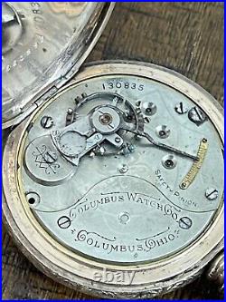 Columbus Watch Co Columbus Jeweled Pocket Watch Hunter Case Fahys Montauk No 1
