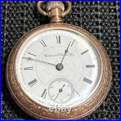 Columbus Watch Co Model 3 18 Size 15j Pocket Watch Fortune Gold Filled Case 1886