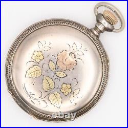 Crescent 16-Size Sterling / Tricolor Gold Full Hunter Antique Pocket Watch Case