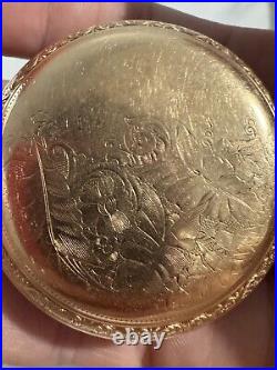 Crescent Watch Case Co. Heavy Ornate 18 Size Gold Filled Pocket Watch Case, 5/50