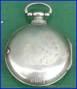 D. D Neveren London Georgian Silver Pair Case Verge Fusee Gents Pocket Watch