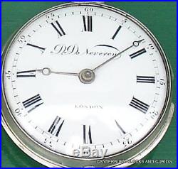 D. D Neveren London Georgian Silver Pair Case Verge Fusee Gents Pocket Watch