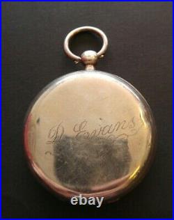 D Evans Fusee Barrel Key Wind Pocket Watch Sterling Silver Case No 11069 Working