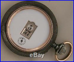 Digital Type Rare Old Pocket Watch Gun Case Open Face 52 mm. In diameter