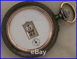 Digital Type Rare Pocket Watch Gun Case Open Face 52 mm. In diameter