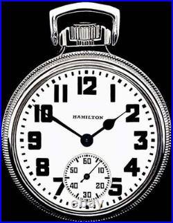 Display Back Main Liner Case RR Pocket Watch Hamilton 992-E Elinvar Serviced