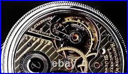 Display Back Main Liner Case RR Pocket Watch Hamilton 992-E Elinvar Serviced