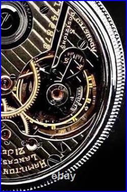 Display Back Main Liner Case RR Pocket Watch Hamilton 992-E Elinvar Serviced