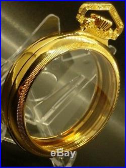 Display Salesman Pocket Watch 18s Gold CASE for Railroad, Lever Set, or Stem Set