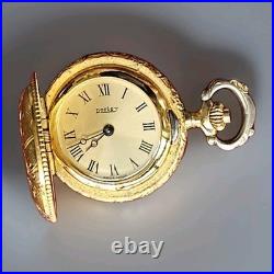 Dorley Swiss Pocket Watch Gold Filled Ornate Engraved Hunter Case Roman Numerals