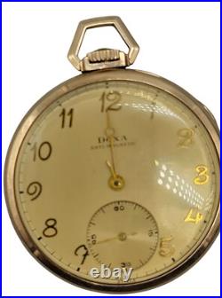Doxa 10kgf Slim & Sleek Wind Pocket Watch Vintage 43mm Case Second Hand Swiss
