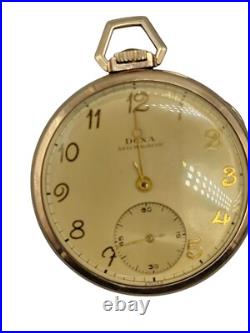 Doxa 10kgf Slim & Sleek Wind Pocket Watch Vintage 43mm Case Second Hand Swiss