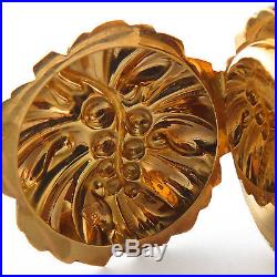 Dubois Geneve 18K Solid Gold Hunter Case Grapes Leaf Repousse Pocket Watch 38mm