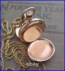 Dueber Engraved Pocket Watch Case Long Chain