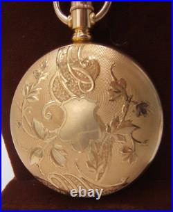 Dueber Gold Filled Pocket Watch Case Swing Out Pristine Decoration Sz 16