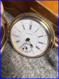 Dueber Special Pocket Watch Case 14k GF Sears Roebuck Edgemere Movement Runs