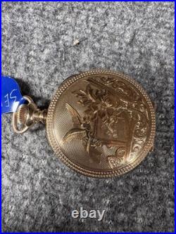 Dueber Special Pocket Watch Case 14k GF Sears Roebuck Edgemere Movement Runs