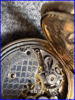 Dueber Special Pocket Watch Case 14k GF Sears Roebuck Edgemere Movement Runs