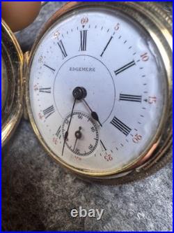 Dueber Special Pocket Watch Case 14k GF Sears Roebuck Edgemere Movement Runs