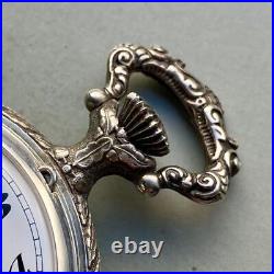 EDOX vintage pocket watch hunter case silver manual mechanical 17 jewels Works