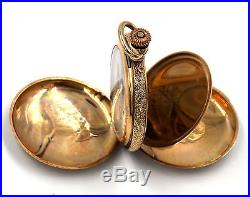 Elgin 14k Diamond Multi Tone Gold Pocket Watch Full Hunter Case Size 0s 1903