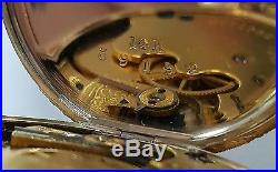 ELGIN 14K tri GOLD FANCY HUNTER CASE SIZE 6 1890 MANUAL WIND POCKET WATCH