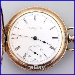 Elgin 15 Jewel Pocket Watch With Fancy Gold Filled Case! No Reserve Auction