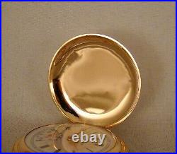 ELGIN 17j 14k SOLID GOLD WITH DIAMOND HUNTER CASE FANCY DIAL POCKET WATCH