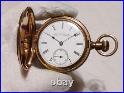 ELGIN 18s Gold-Plated Hunter Case Hand-Wound Pocket Watch