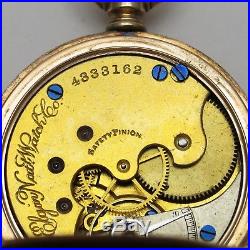 ELGIN Antique 1891 POCKET WATCH 6s 11j Grade 94 EARLY R&F SOLID GOLD CASE #6925