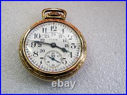 ELGIN Father Time 21J Railroad Grade Pocket watch 10K gf Case Double Roller