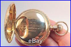 ELGIN NATIONAL 14K GOLD POCKET WATCH 18s Fancy Engraved B. W. C. Co. Case 15j 1897
