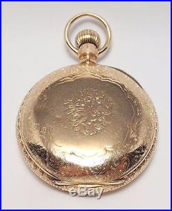 ELGIN NATIONAL 14K GOLD POCKET WATCH 18s Fancy Engraved B. W. C. Co. Case 15j 1897