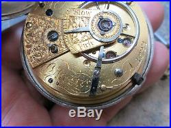 ENGLISH FUSEE SILVER PAIR CASES RUNNING Pocket Watch WITH KEYS