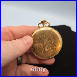 E HOWARD POCKET WATCH. Antique 1912 with 14k Gold Hunter Case 17 Jewels S7 Works