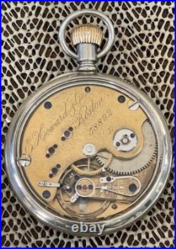 E. Howard Boston Series 5 Gr 3 Pocket Watch L Size 15j Silverode Display Case