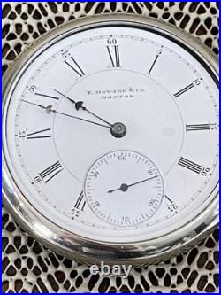 E. Howard Boston Series 5 Gr 3 Pocket Watch L Size 15j Silverode Display Case
