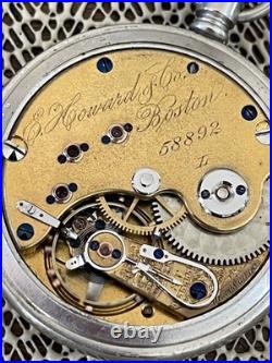 E. Howard Boston Series 5 Gr 3 Pocket Watch L Size 15j Silverode Display Case