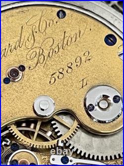 E. Howard Boston Series 5 Gr 3 Pocket Watch L Size 15j Silverode Display Case