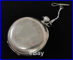 E Howard Co Antique Pocket Watch Open Face Case Circa 1860s Silver Dueber Case