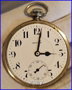 E. Howard Series 5 Model 1907 16s 19J White Gold Filled Case Pocket Watch Runs