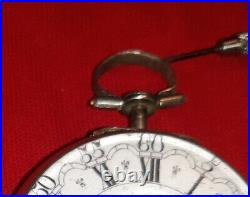 Early18th Century Repousse Silver Pair Case Pocket Watch. Chatery, Eng. C1740