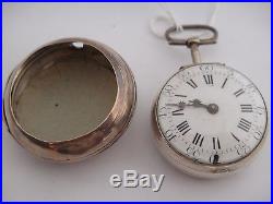 Early 1700's Theodore Avril English verge fusee silver Pr case 48mm wide