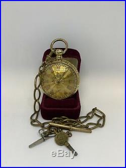 Early 1800s Fusee Solid 18k Gold Case And Tri Color Gold Dial RARE