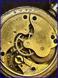 Early 1900's Seth Thomas Model 14 111282 Hand Tooled GF Male Stem Pocket Watch