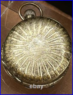 Early 1900's Seth Thomas Model 14 111282 Hand Tooled GF Male Stem Pocket Watch