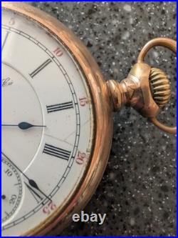 Early 1900s Hamilton 17J Pocket Watch Open Face Original Movement Wadsworth Case