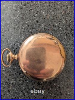 Early 1900s Hamilton 17J Pocket Watch Open Face Original Movement Wadsworth Case