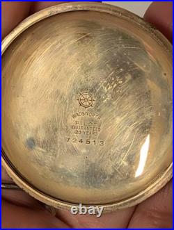 Early 1900s Hamilton 17J Pocket Watch Open Face Original Movement Wadsworth Case
